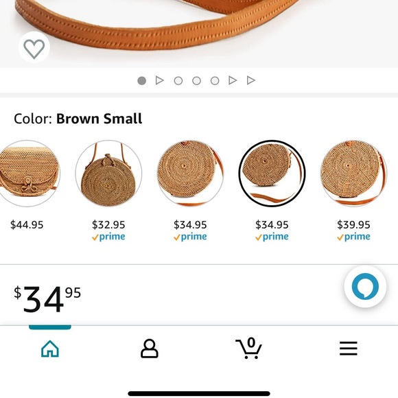 Rattan Bags for Women - Handmade Wicker Woven Purse Handbag Circle Boho Bag - Picture 6 of 6